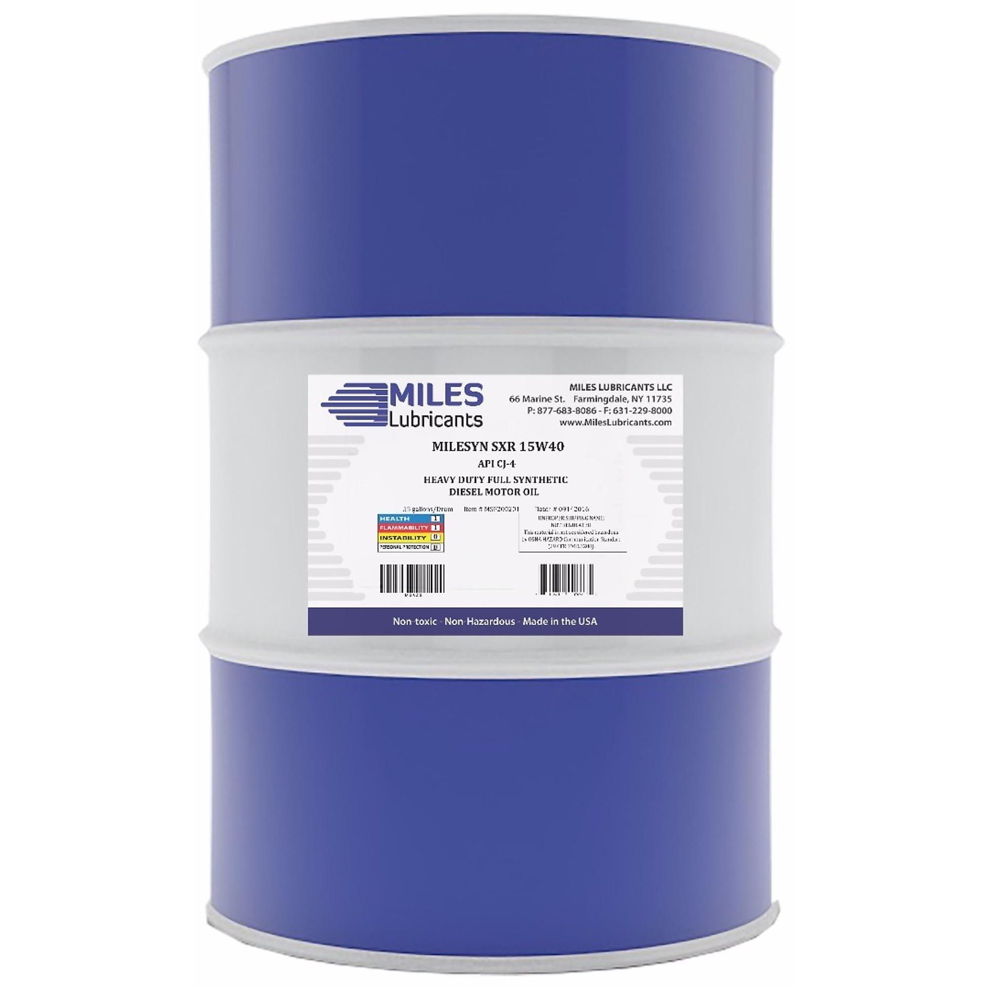 Miles Lubricants MILESYN SXR HD 15W40 CK-4 - 55 Gal. Drum, Model# MSF200201